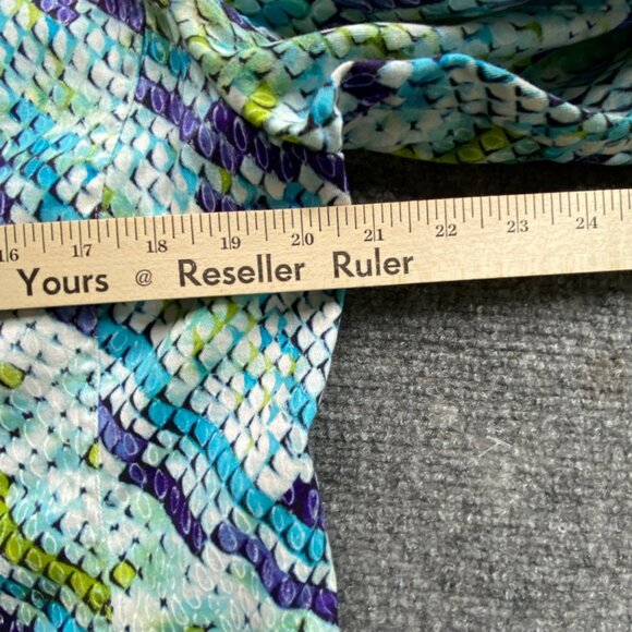 Additions By Chico's Jacket Women's Medium Open Front Denim Colorful Snakeskin - Picture 7 of 10